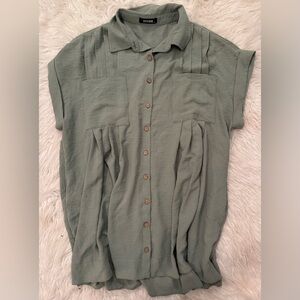 Olive Green Button-Up Women's Dress